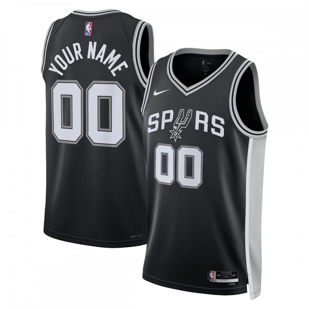 San Antonio Spurs Unisex 2022/23 Swingman Custom Jersey Black - Icon Edition-Pro Kit Vault | Brand New 26/27 Sports Jerseys